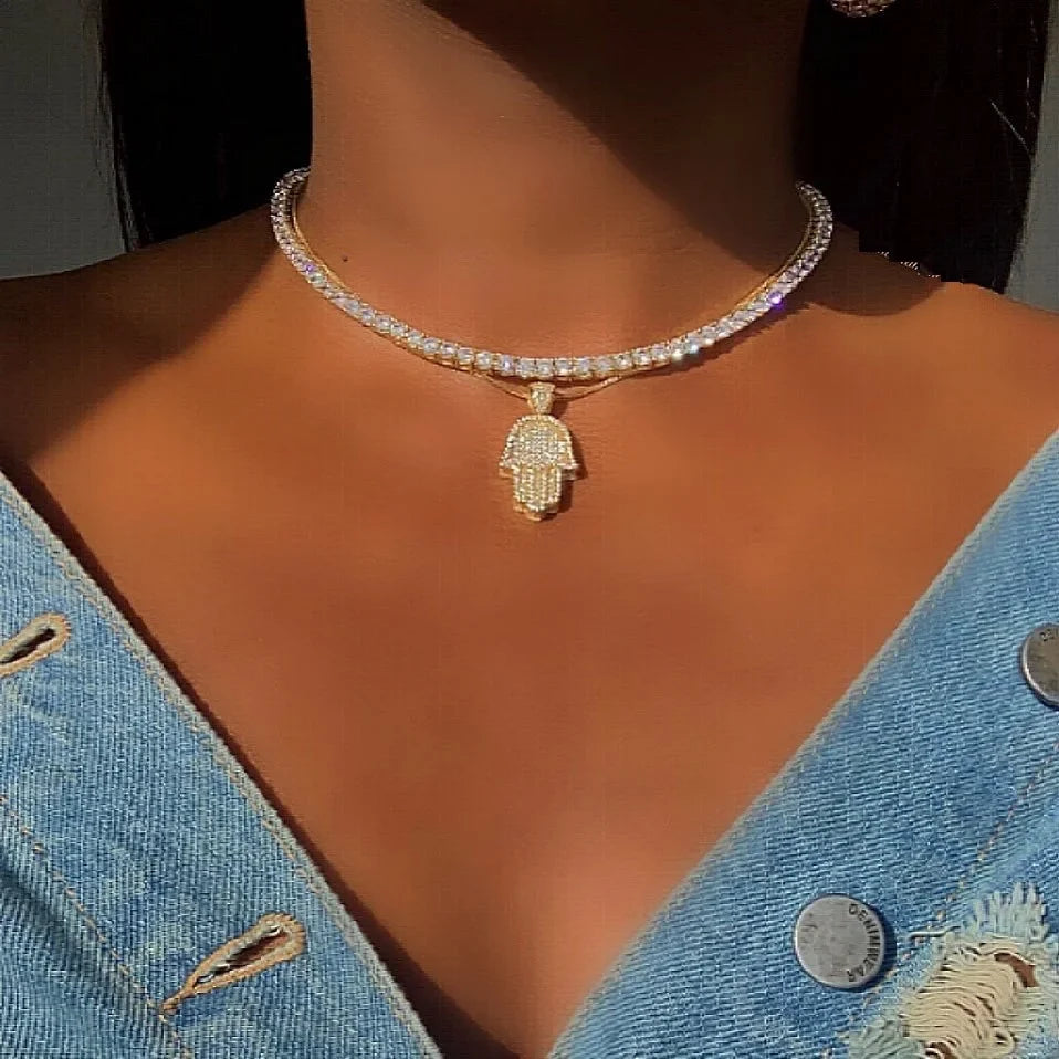 Bianca Hamsa Pendant Necklace