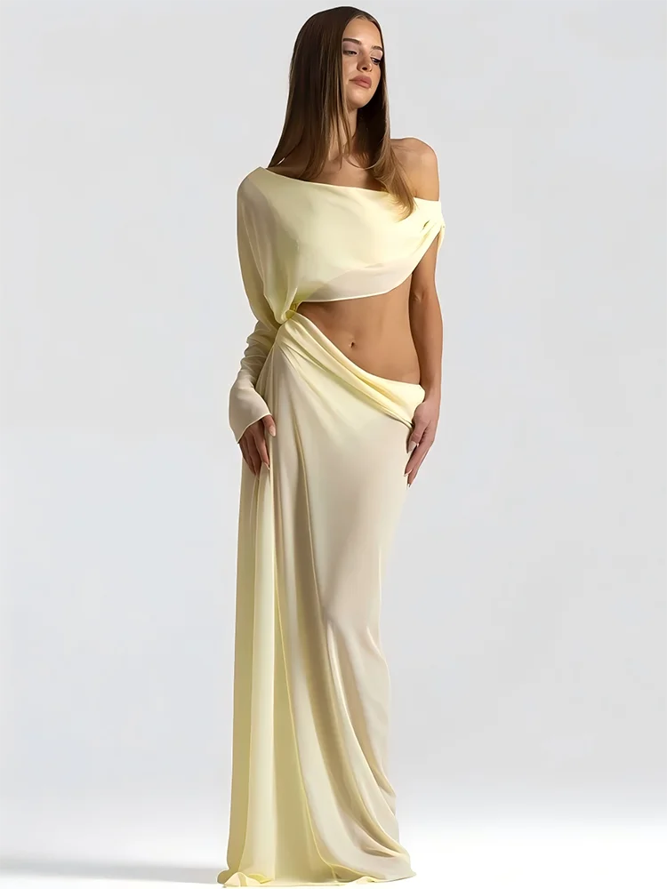 Remi Off-Shoulder Draped Maxi Dress