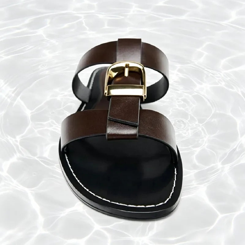Lark Buckled Flat Sandals