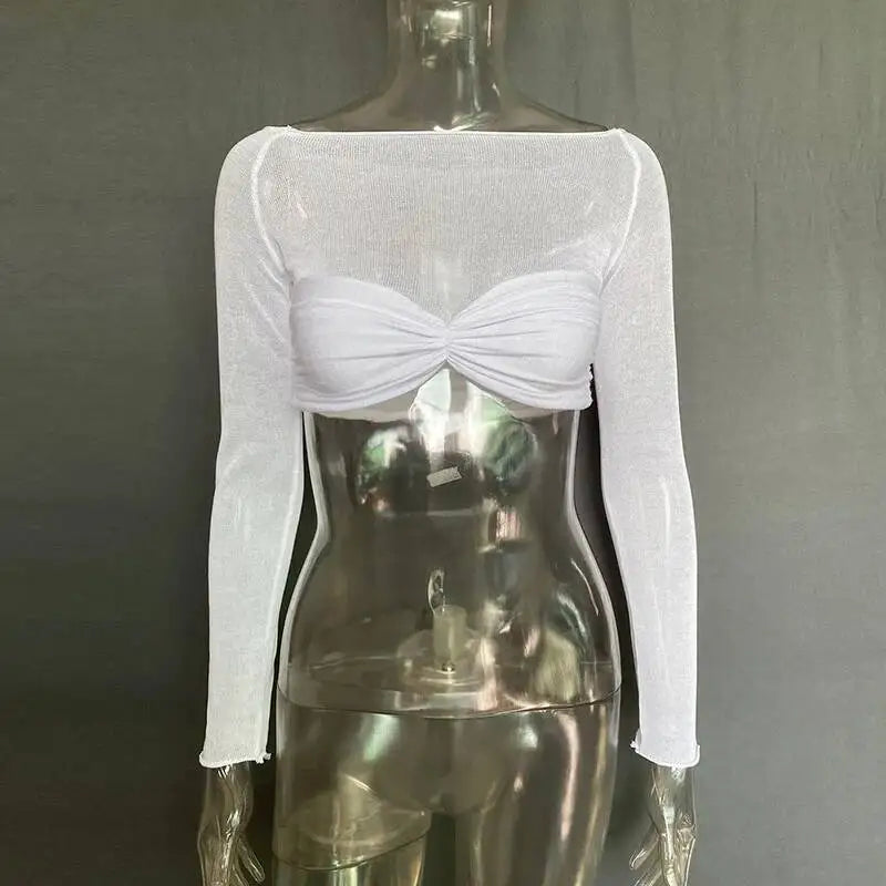 Maeve Sheer Mesh Crop Top