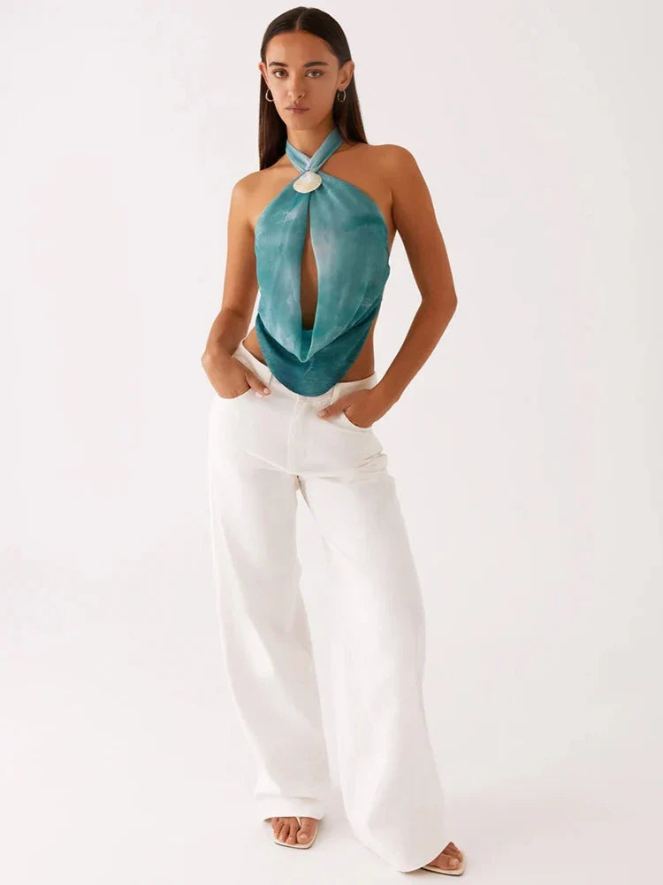 Marlow Tie-Dye Halter Tank Top