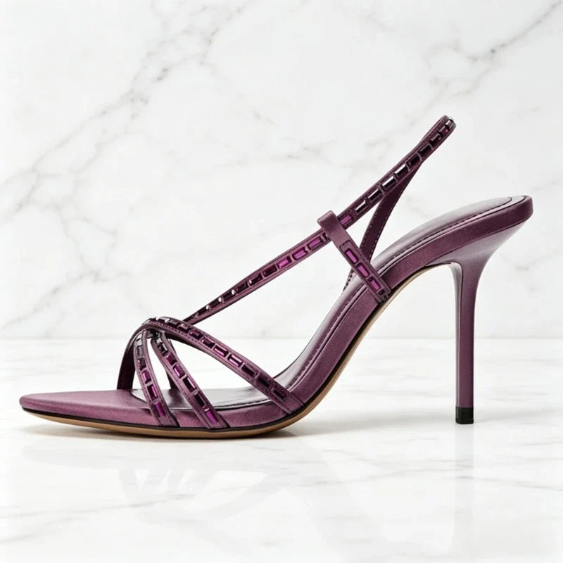 Demi Crystal Woven-Strap Sandals