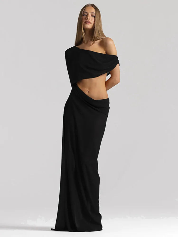 Remi Off-Shoulder Draped Maxi Dress