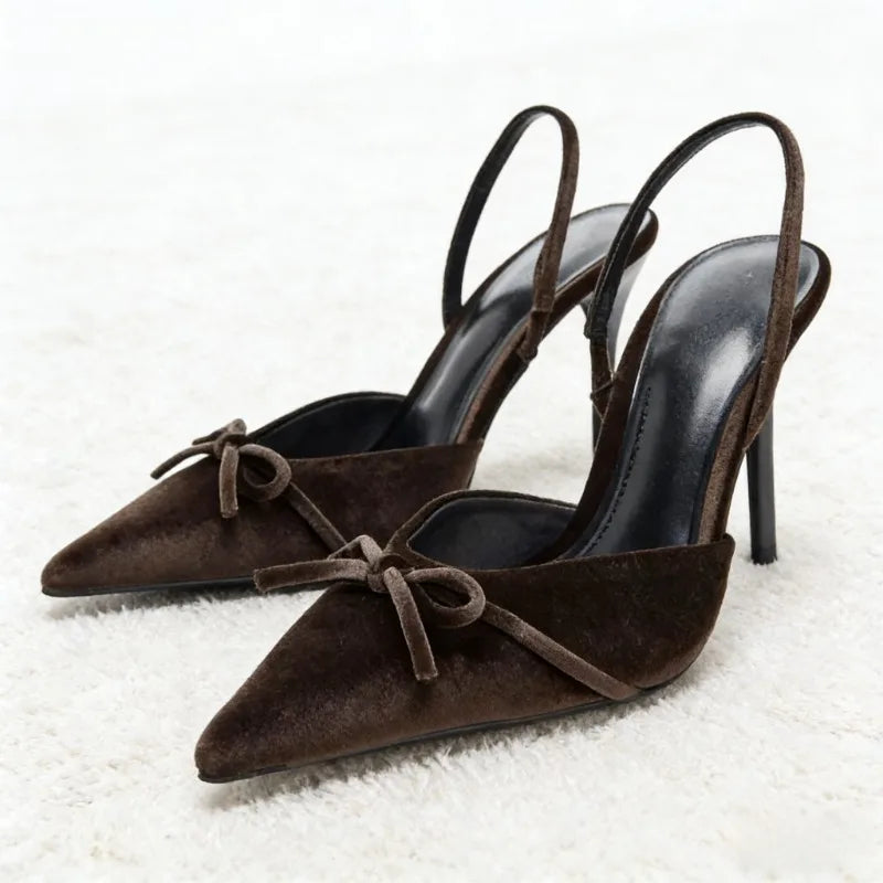 Eve Velvet Bow Pumps
