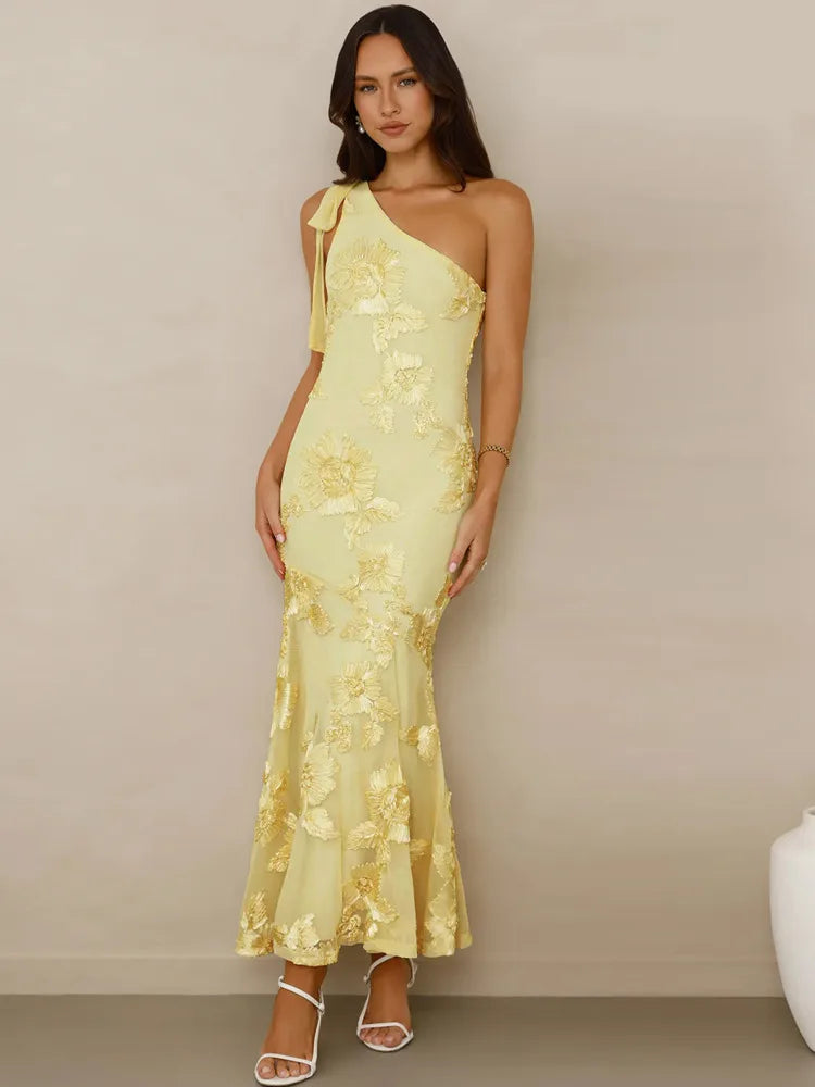Nova One-Shoulder Floral Maxi Dress