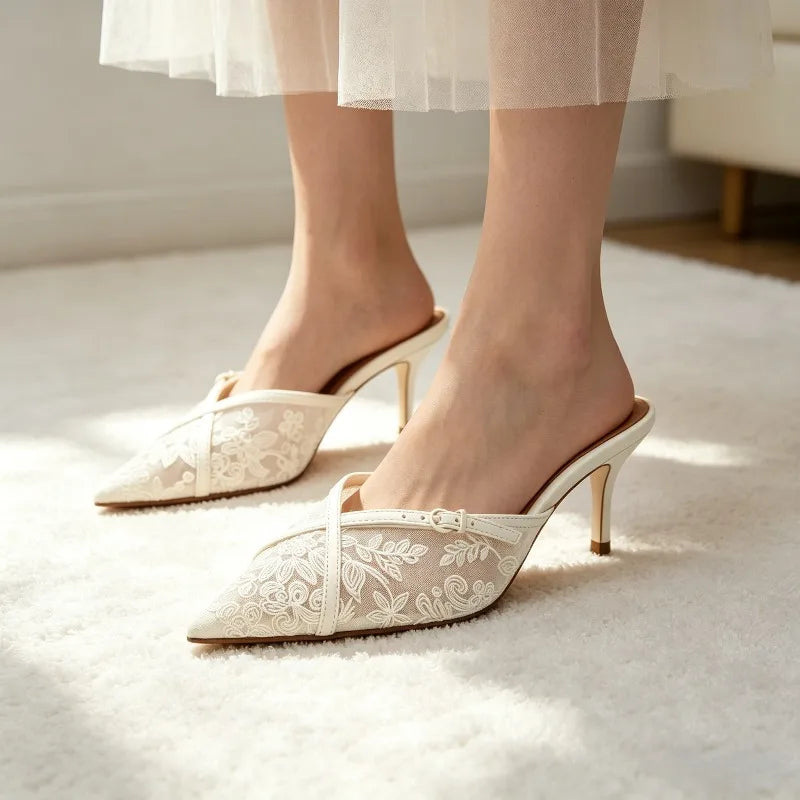 Filippa Buckled Mesh Pumps