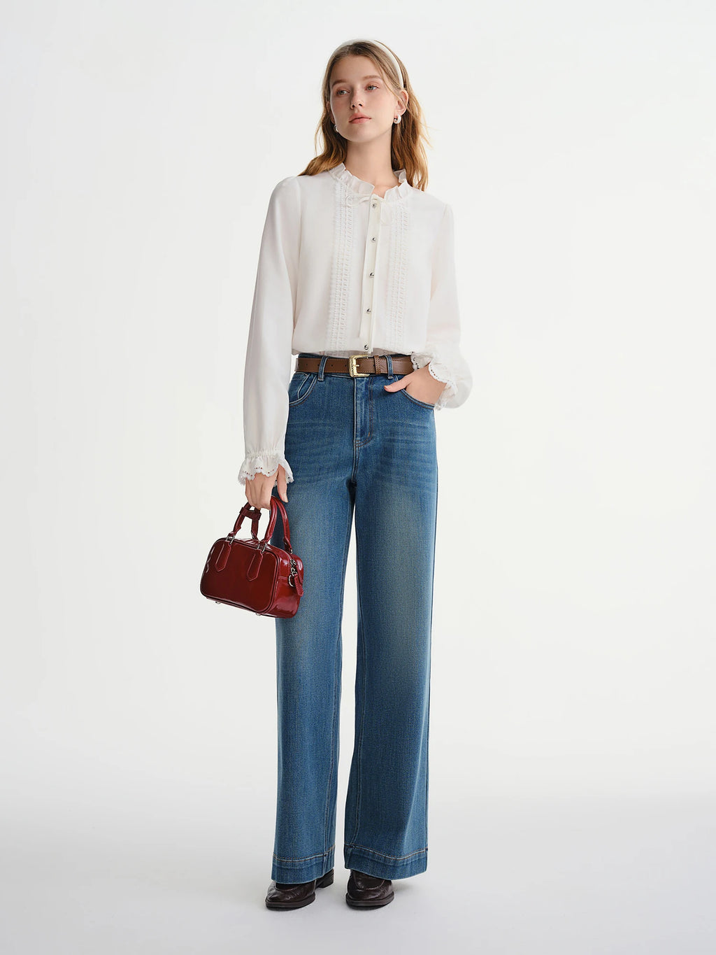 Elodie Ruffle-Collar Blouse