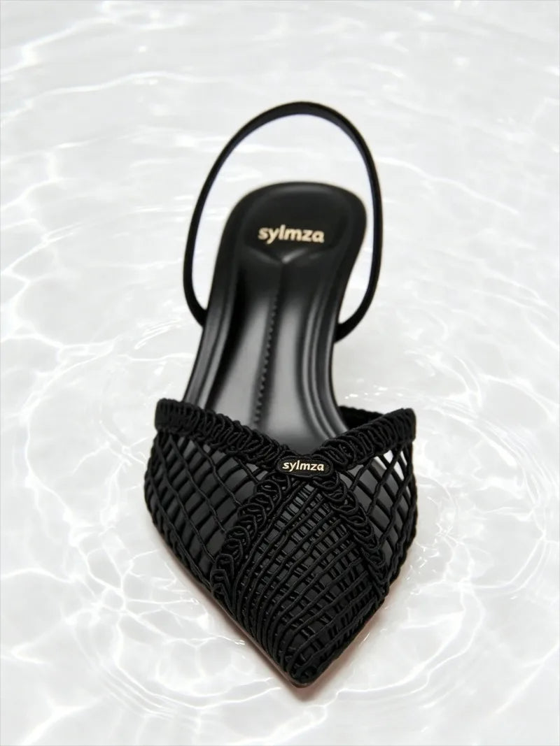 Isla Mesh Low-Heel Pumps