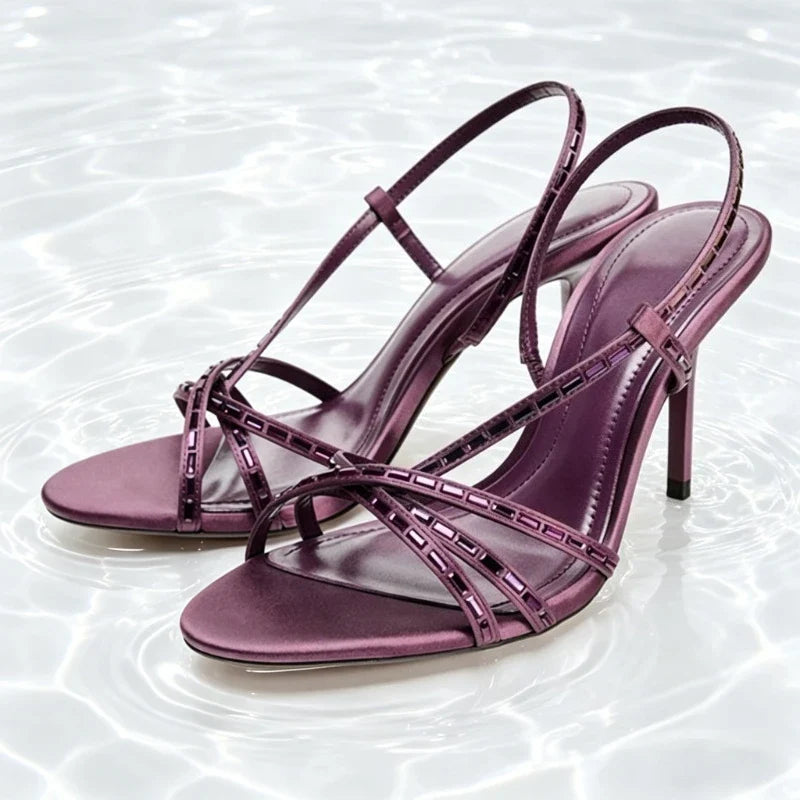 Demi Crystal Woven-Strap Sandals