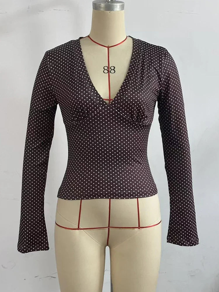 Luna Polka Dot Long-Sleeve Top