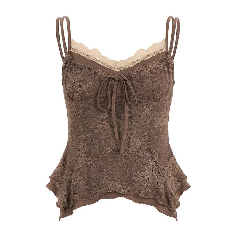 Mira Vintage Lace-Trim Tank Top