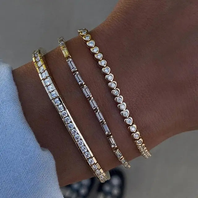 Ashby Heart Charm Tennis Bracelet