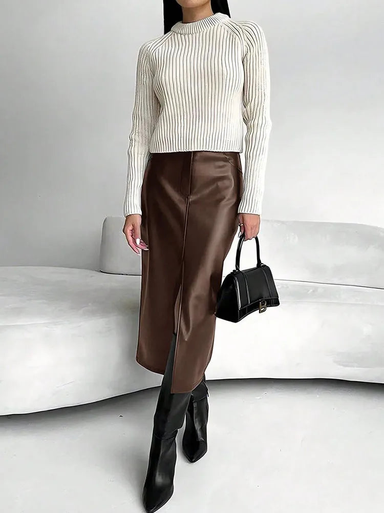 Vera Faux Leather Maxi Skirt