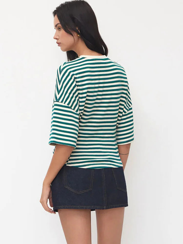 Layla Striped Crew Neck Top