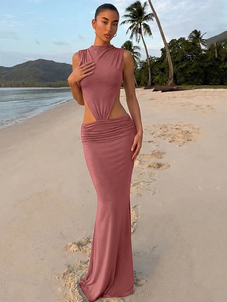 Coco High-Neck Cutout Maxi Dress