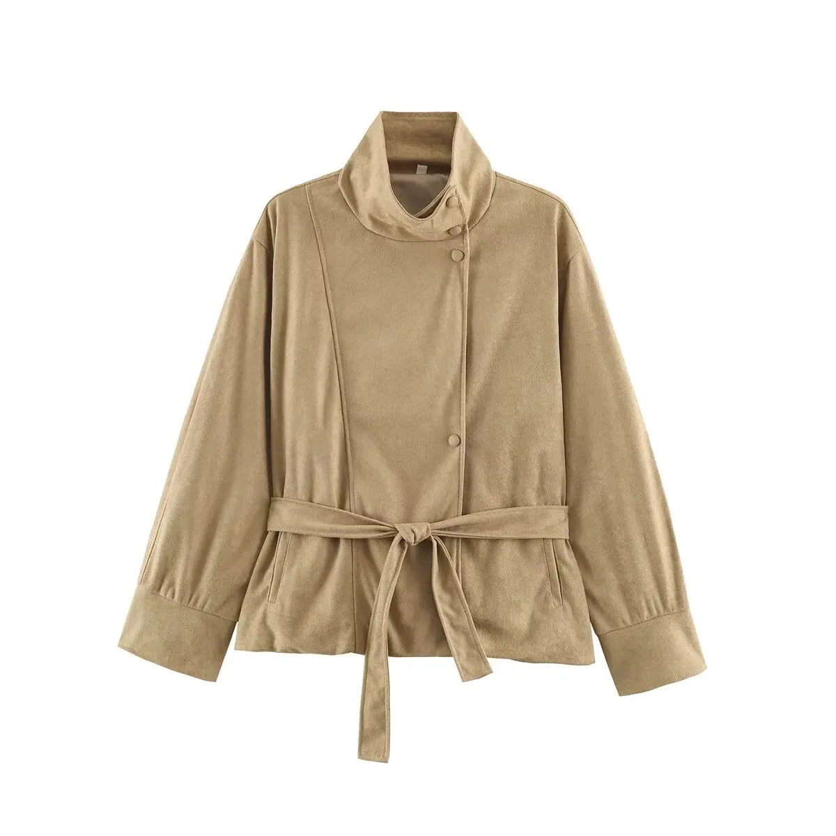 Aurelia Belted Faux Suede Jacket