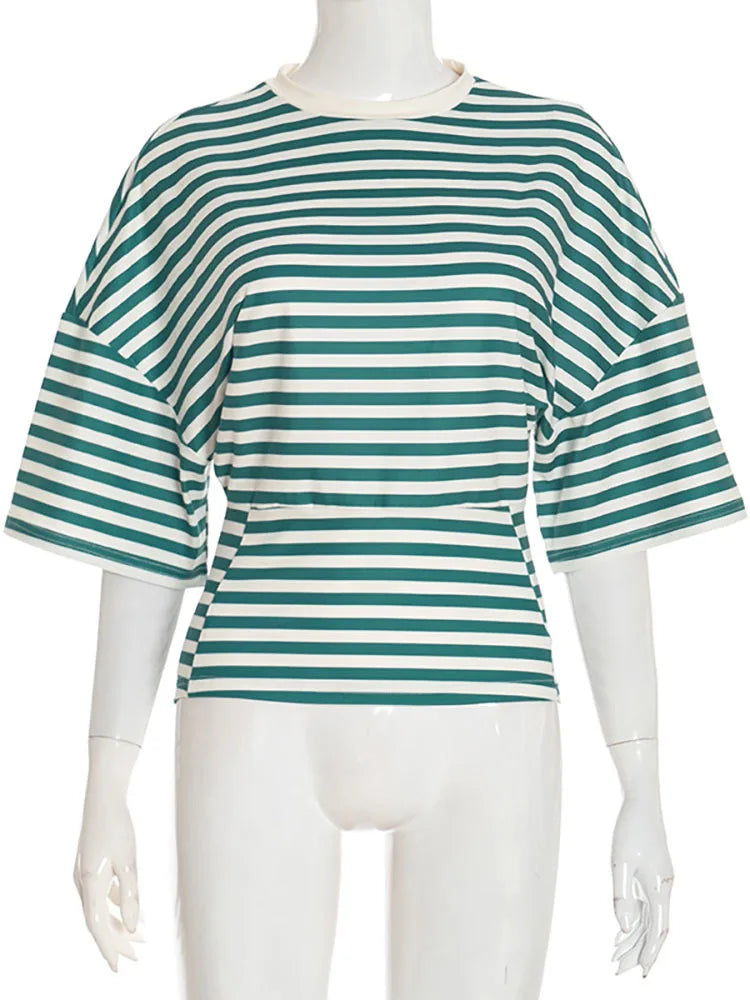 Layla Striped Crew Neck Top