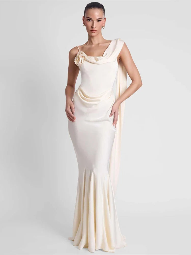 Penny Single-Strap Satin Maxi Dress