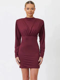 Nia Wrap High-Neck Mini Dress