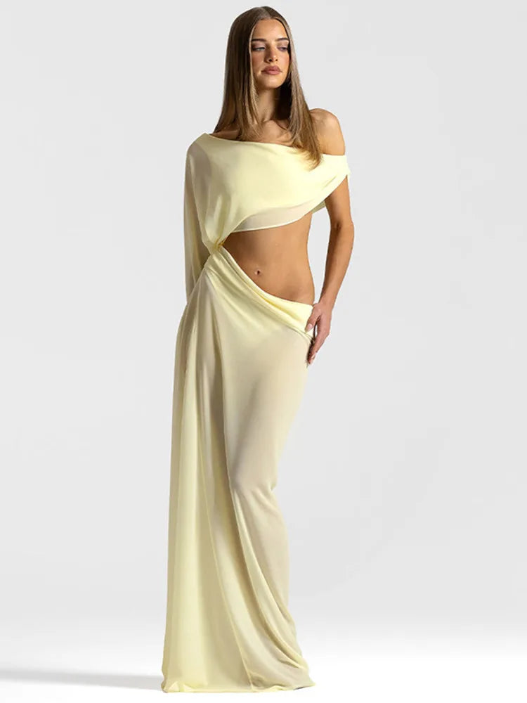 Remi Off-Shoulder Draped Maxi Dress