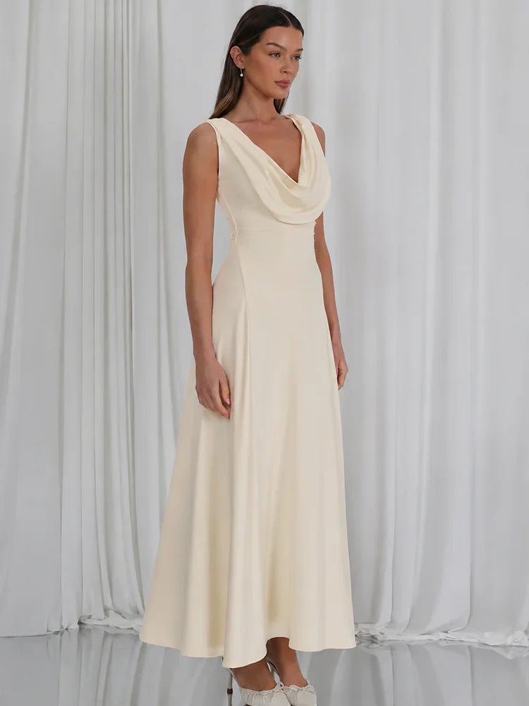 Romy Cowl-Neck Midi Dress