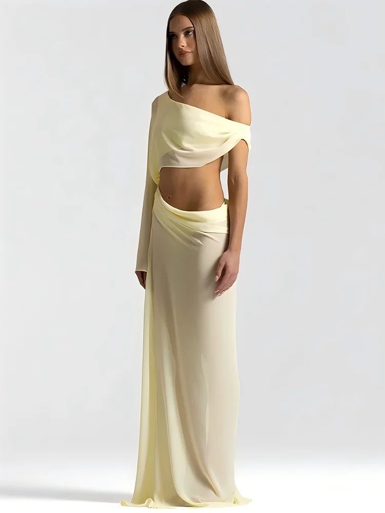 Remi Off-Shoulder Draped Maxi Dress