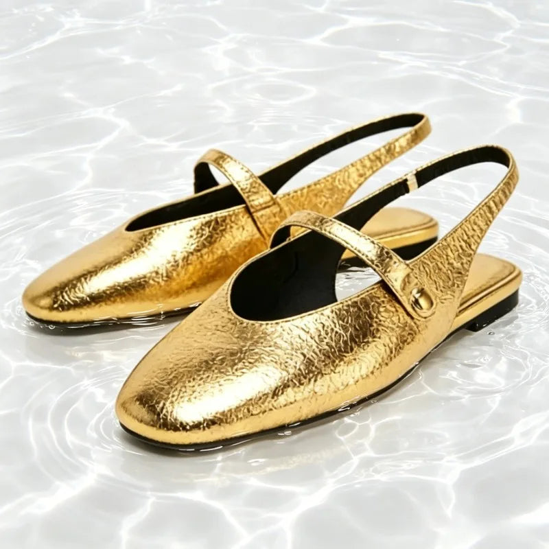 Giselle Metallic Mary Jane Flats