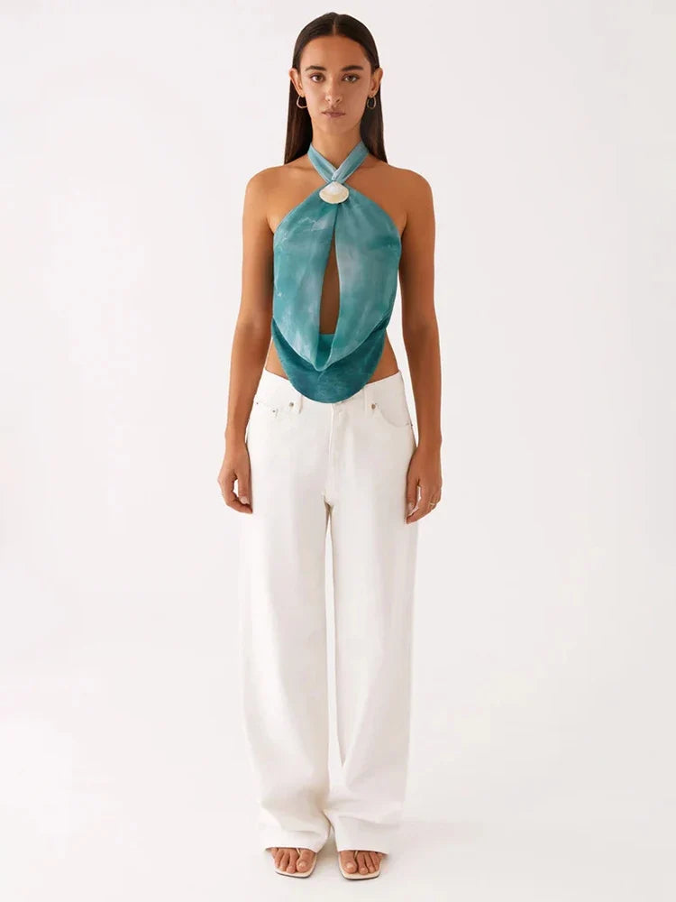 Marlow Tie-Dye Halter Tank Top