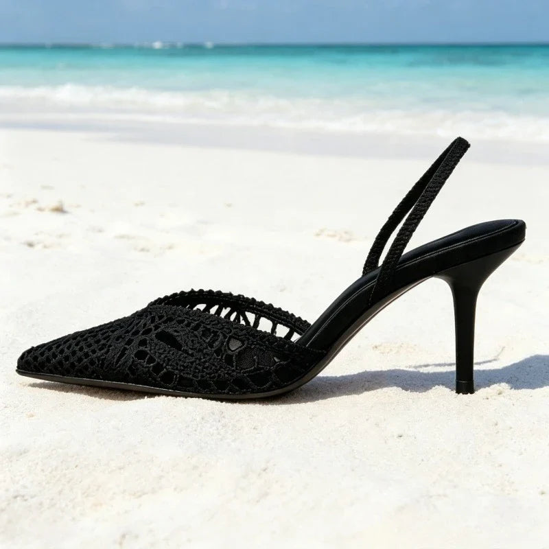 Elara Mesh Ankle-Strap Pumps
