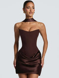 Naomi Strapless Satin Mini Dress