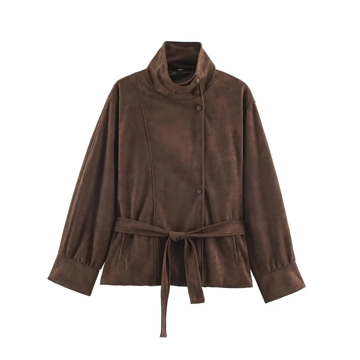 Aurelia Belted Faux Suede Jacket