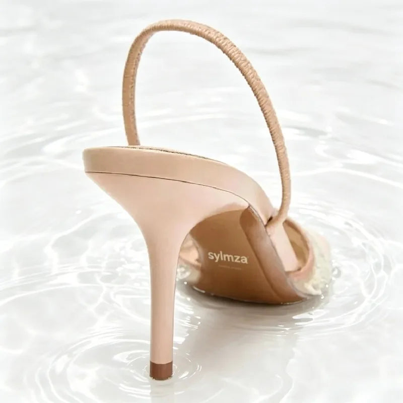 Evie Beaded Chain Slingback Pumps