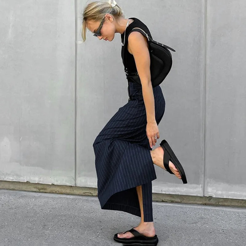 Skye Striped High-Waist Skirt