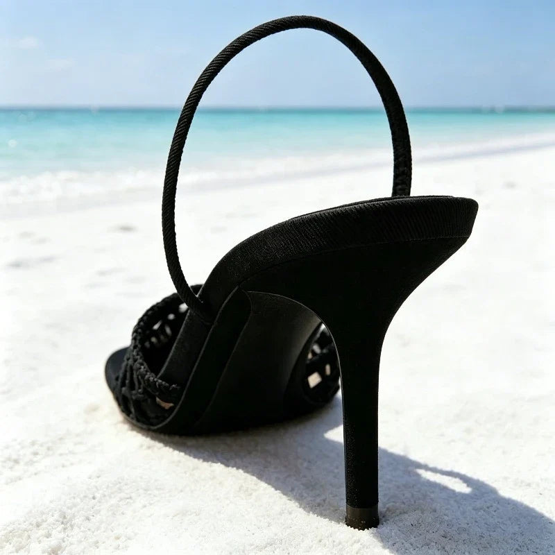 Elara Mesh Ankle-Strap Pumps
