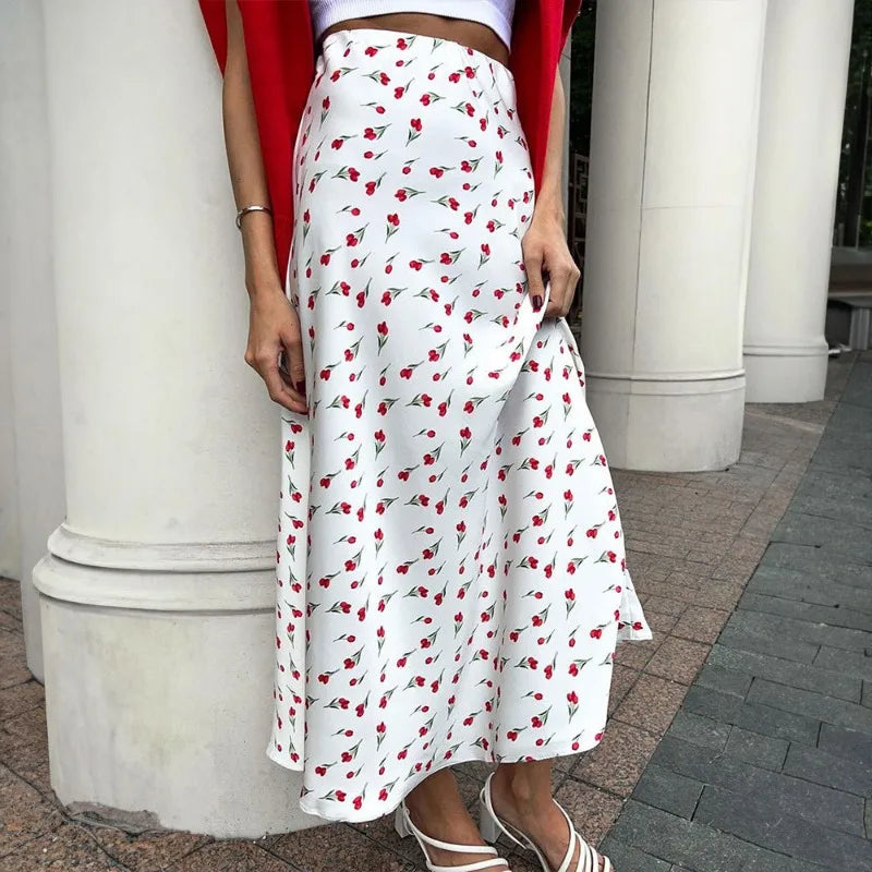 Tessa Printed A-Line Maxi Skirt