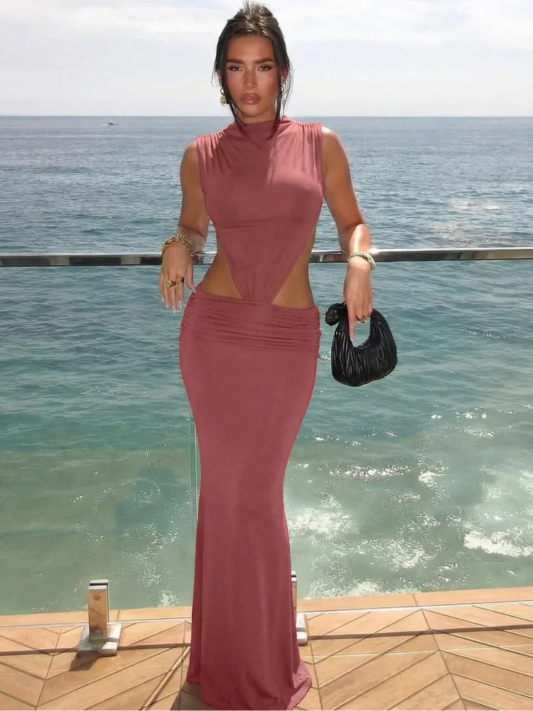 Coco High-Neck Cutout Maxi Dress
