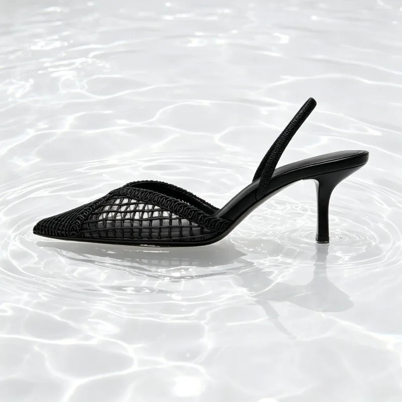 Isla Mesh Low-Heel Pumps