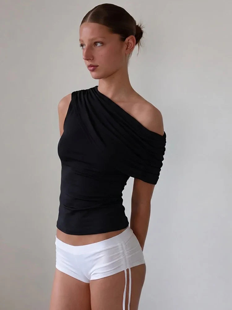Lola One-Shoulder Crop Top