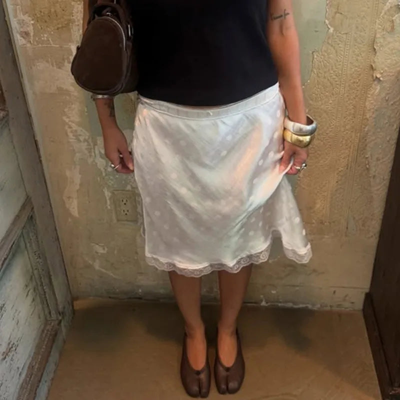 Vienna Vintage Polka Dot Lace Skirt