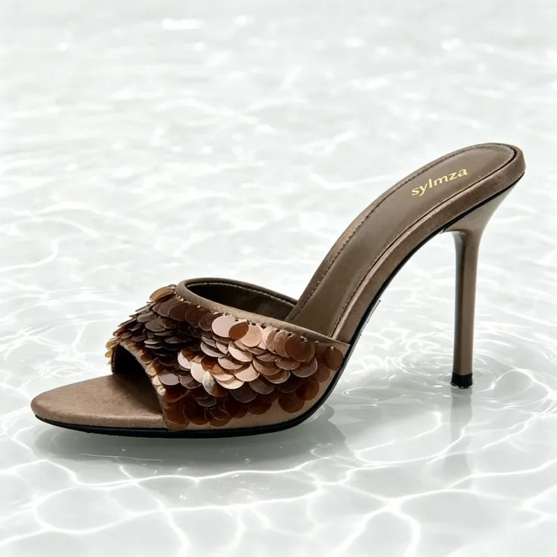 Emmy Sequin Slide Sandals