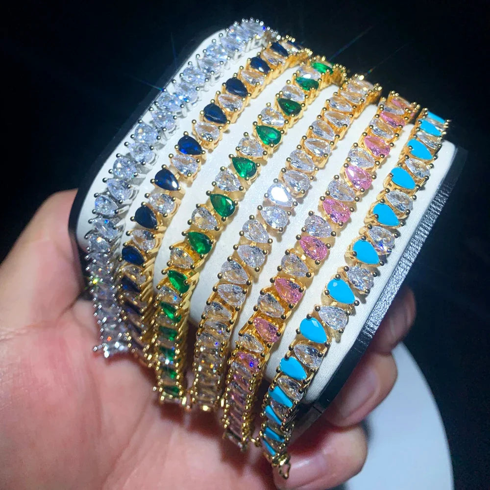Athena Teardrop Crystal Tennis Bracelet