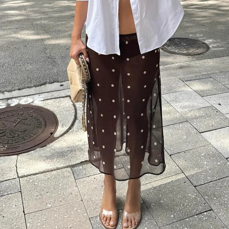 Saoirse Sheer Polka Dot Skirt