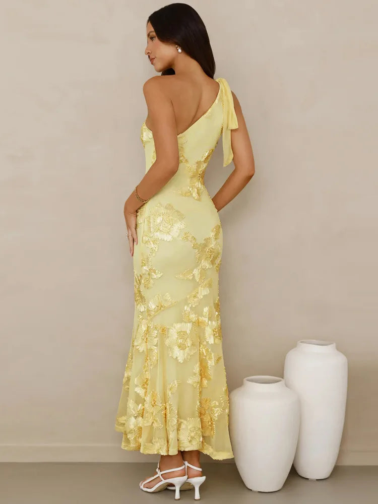 Nova One-Shoulder Floral Maxi Dress