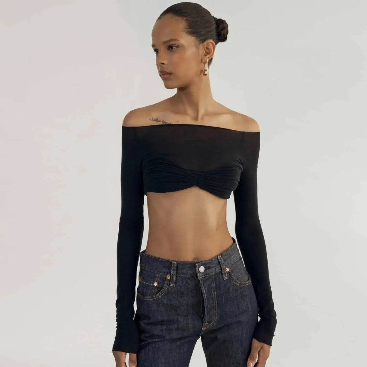 Maeve Sheer Mesh Crop Top