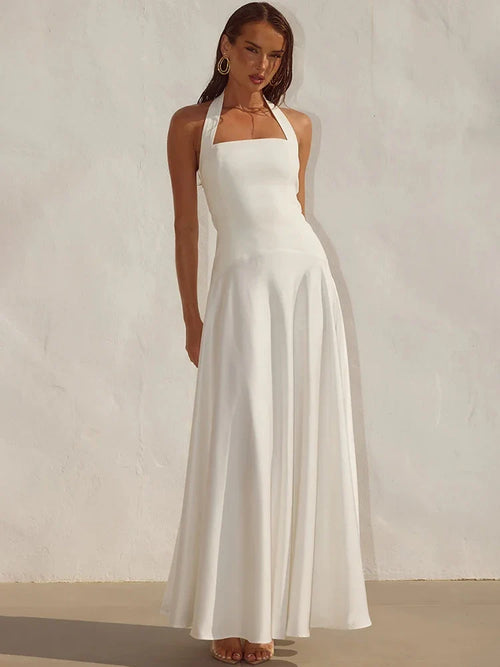 Charlie Square-Neck Halter Maxi Dress