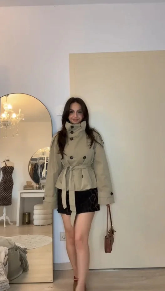 Daphne Belted Cropped Trench