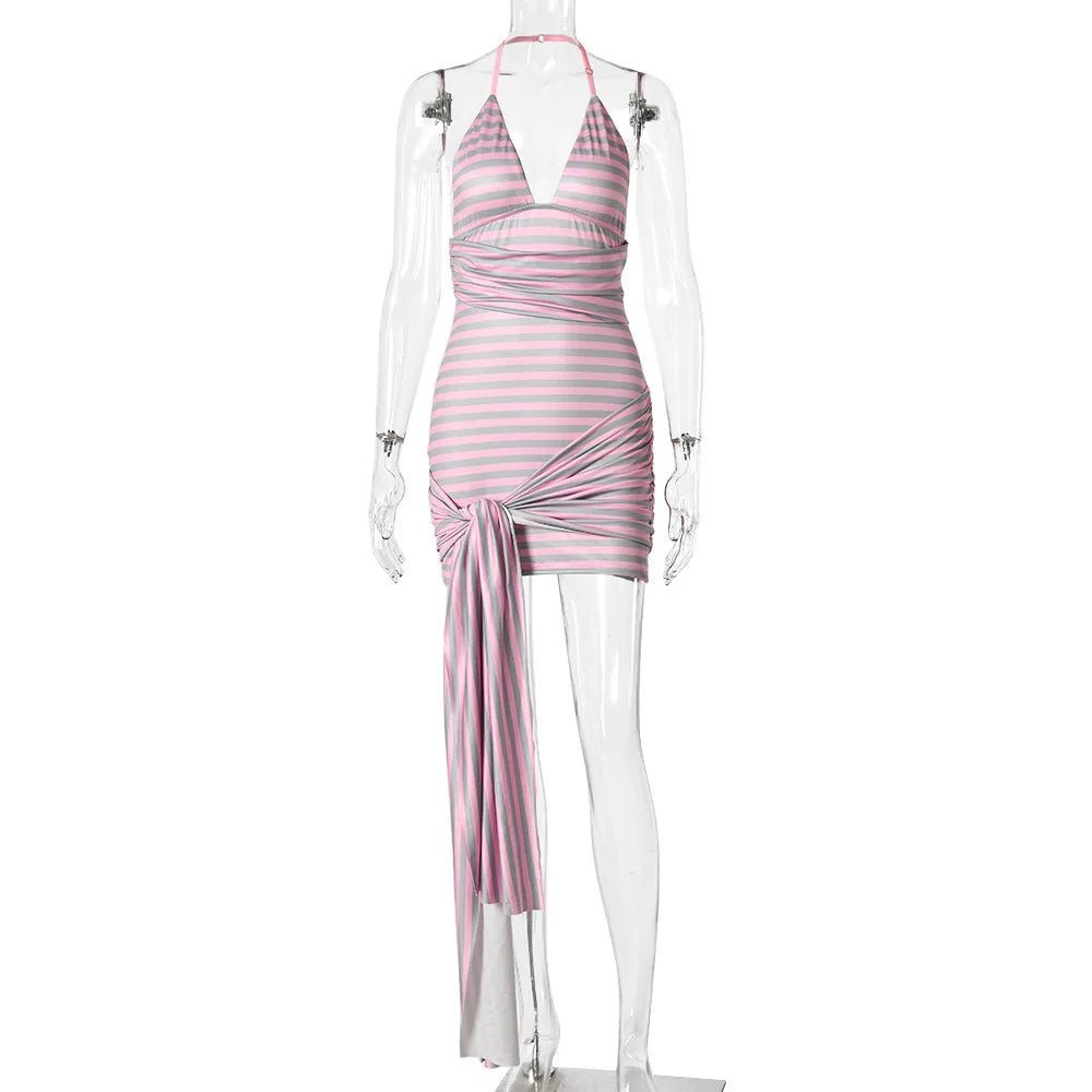 Iris Striped Halter Dress