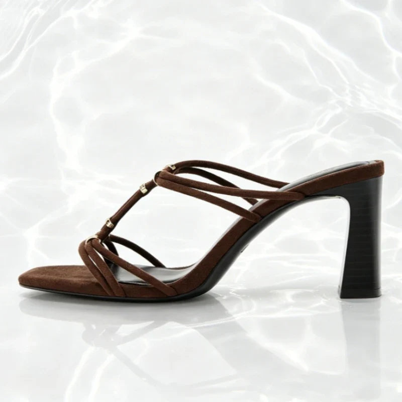 Elle Wide-Strap Block Heel Sandals
