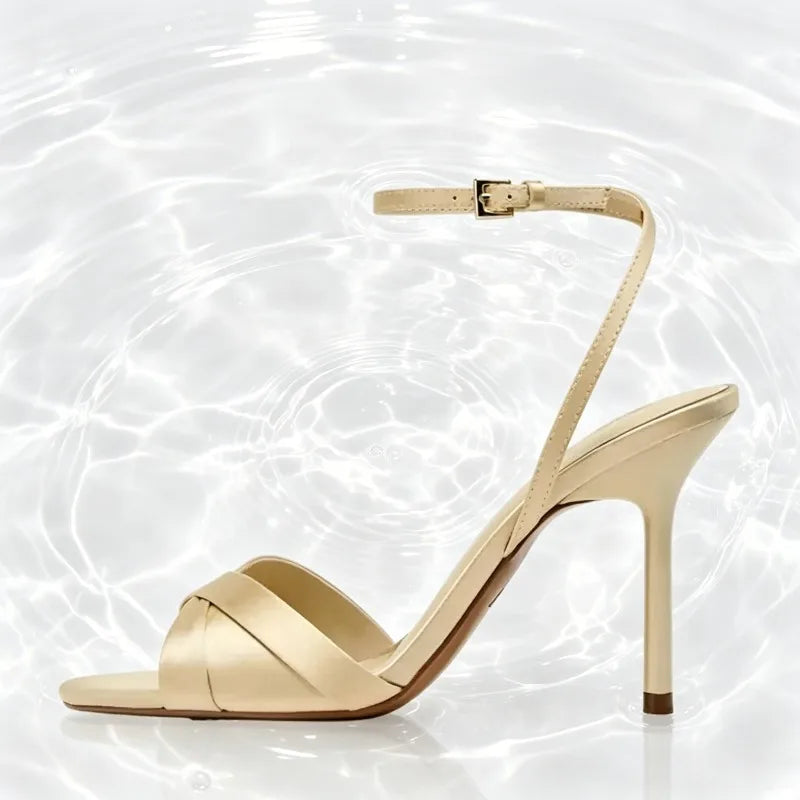 Dolly Satin Ankle-Strap Heels
