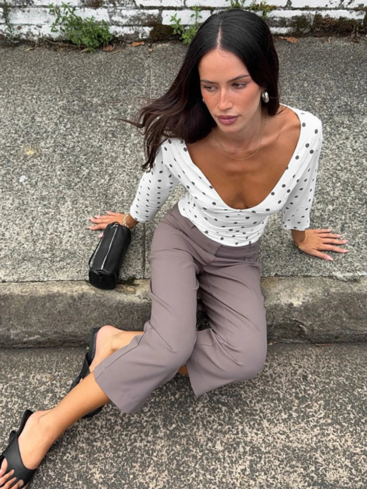 Liv Polka Dot V-Neck Top